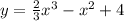 y = \frac{2}{3} {x}^{3} - {x}^{2} + 4