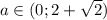 a \in (0; 2+\sqrt{2})