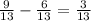 \frac{9}{13}-\frac{6}{13} = \frac{3}{13}