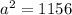 a^2=1156