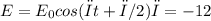 E=E_0cos(ωt+π/2) ω=-12