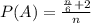 P(A)=\frac{\frac n6+2}n