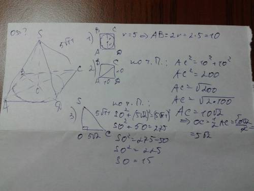 Радиус окружности вписанной в основание правильной четырёхугольной пирамиды равен 5, а длина боковог