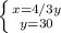 \left \{ {{ x=4/3y} \atop {y=30}} \right.