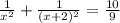 \frac{1}{ x^{2} } + \frac{1}{(x+2)^{2} }= \frac{10}{9}