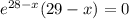 e^{28-x}(29-x)=0