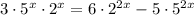 3\cdot 5 ^{x}\cdot 2 ^{x} = 6\cdot 2^{2x} - 5\cdot5^{2x}