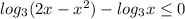 log_{3}(2x-x^{2})-log_{3}x \leq 0