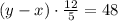 (y-x)\cdot\frac{12}5=48