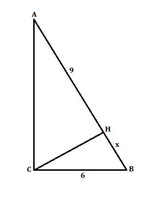 Впрямоугольном треугольнике один из катетов равен 6, а проекция другого катета на гипотенузу равна 9