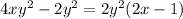 4xy^2-2y^2=2y^2(2x-1)