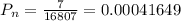 P_n = \frac{7}{16807} = 0.00041649