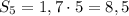 S_5=1,7\cdot 5=8,5