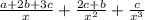 \frac{a+2b+3c}{x} + \frac{2c+b}{x^2} + \frac{c}{x^3}