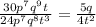 \frac{30p^{7}q^{9}t}{24p^{7}q^{8}t^{3}} = \frac{5q}{4t^{2}}