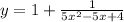 y = 1+\frac{1}{5x^2-5x+4}