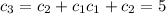 c_3=c_2+c_1c_1+c_2=5