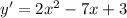 y'=2 x^{2} -7x+3