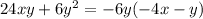 24xy+6y^2=-6y(-4x-y)