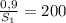 \frac{0,9}{S_1}=200