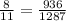 \frac{8}{11} = \frac{936}{1287}