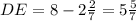 DE=8-2 \frac{2}{7} =5 \frac{5}7}