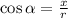 \cos \alpha = \frac{x}{r}