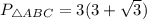 P_{\triangle ABC}=3(3+\sqrt3)