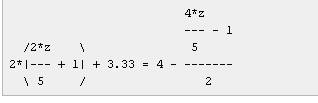 Решите уравнение. 2*(2/5z+1)+3 1/3=4-1/2*(4/5z-1)