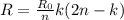 R= \frac{R_0}{n}k(2n-k)