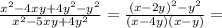 \frac{ x^{2} -4xy+4 y^{2} - y^{2} }{ x^{2} -5xy+4 y^{2} } = \frac{ (x-2y)^{2} - y^{2} }{(x-4y)(x-y)} =