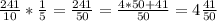 \frac{241}{10} * \frac{1}{5} = \frac{241}{50} = \frac{4*50+41}{50} =4 \frac{41}{50}