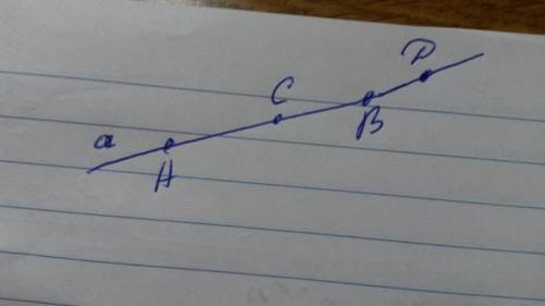 Проведите прямую а и отметьте на ней точки abc так чтобы точка ц принадлежала отрезку с концами в то