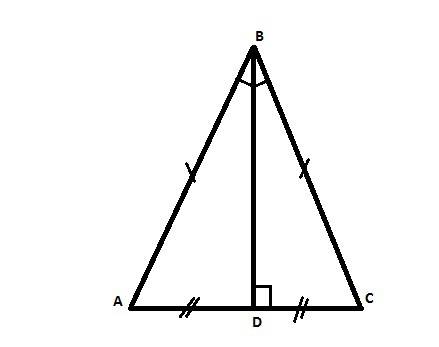 Вравнобедренном треугольнике авс с основанием ас проведена медиана вд. найти её длину, если периметр