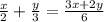 \frac{x}{2}+\frac{y}{3}= \frac{3x+2y}{6}