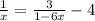 \frac{1}{x}= \frac{3}{1-6x}-4