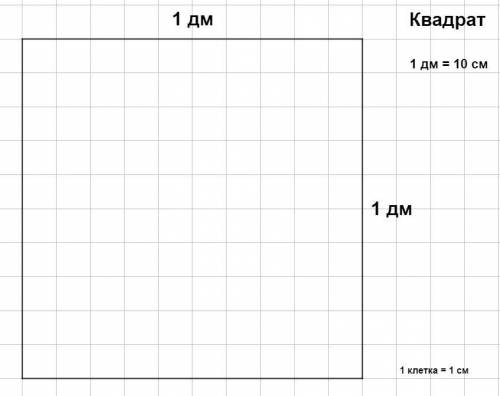 Постройте: 1)прямоугольник со сторонами 4 см и 6 см; 2)квадрат со стороной 1дм