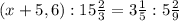 (x + 5,6) : 15 \frac{2}{3} = 3 \frac{1}{5} : 5 \frac {2}{9}