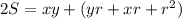 2S=xy+(yr+xr+ r^{2})