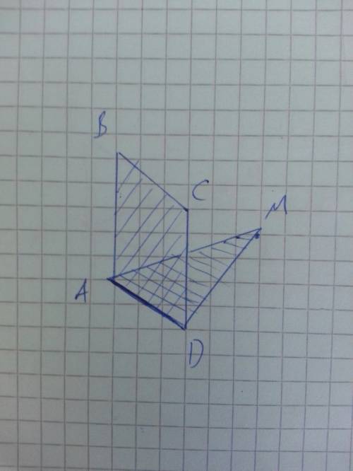 Плоский четырехугольник abcd и треугольник amd не лежат в одной плоскости. по какой прямой пересекаю