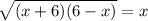 \sqrt{(x+6)(6-x)}=x