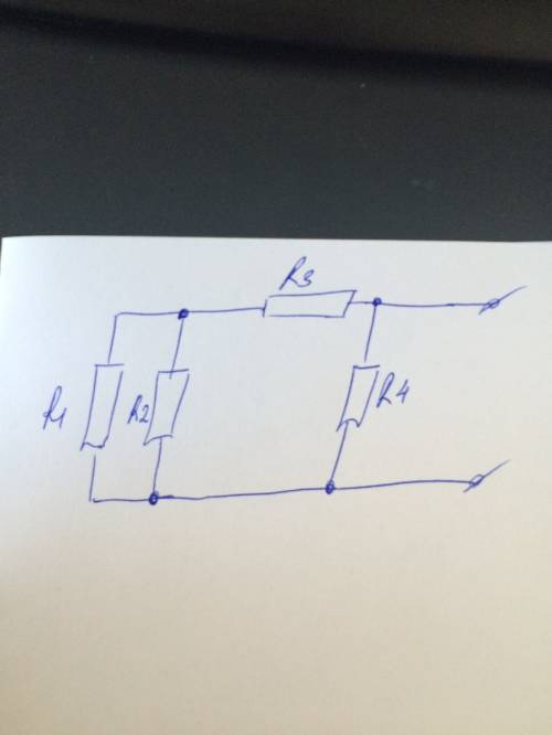 Как следует соединить 4 сопротивлением 20ом чтобы получить цепь сопротивлением 12 ом