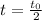 t = \frac{ t_{0} }{2}