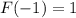 F(-1)=1