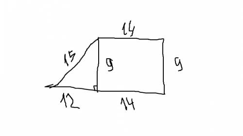 Впрямоугольной трапеции боковые стороны равны 9см и 15см , а меньшее основание 14см. найдите большее