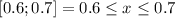 [0.6; 0.7]=0.6 \leq x \leq 0.7