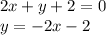 2x+y+2=0\\y=-2x-2