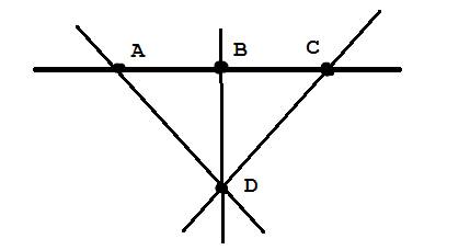 Отметьте точки а,в,с,d так,чтобы точки а,в,с лежали на одной прямой, а точка d не лежала на ней.чере