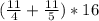 ( \frac{11}{4} + \frac{11}{5} )*16