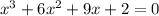 x^{3}+6x^{2}+9x+2=0